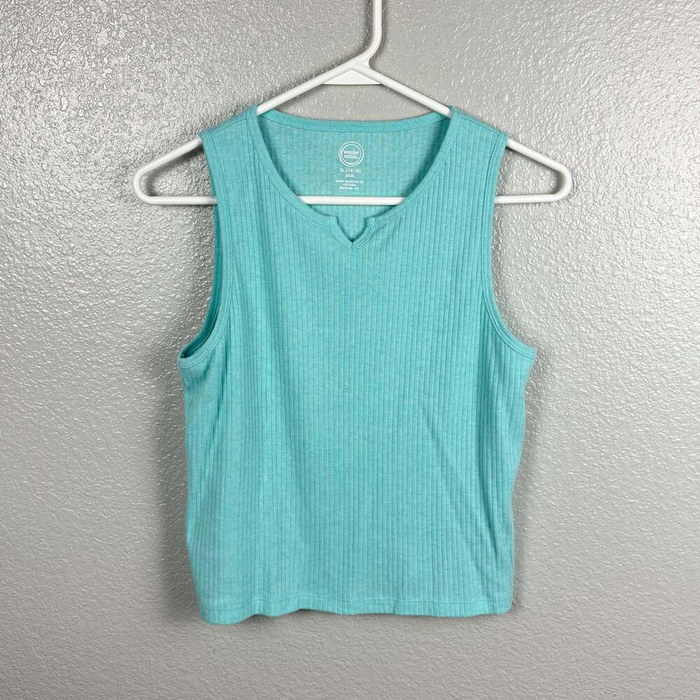 Wonder Nation Juniors Size XL 14-16 Plus Pale Light Blue Sleeveless Tank Top